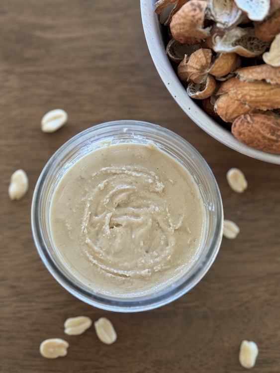 Jar of Peanut Butter From above 